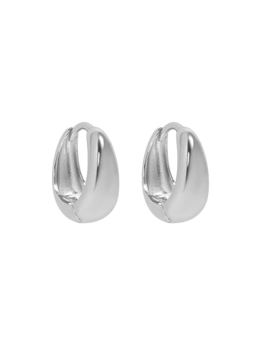 Platinum [8mm] 925 Sterling Silver Geometric Luxury Huggie Earring
